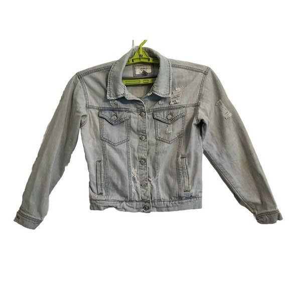 Forever 21 Jackets & Blazers - Forever 21 Los Angeles Women's Size Small Button Distressed Denim Jacket